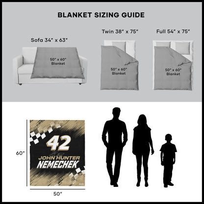 NASCAR John Hunter Nemechek throw blanket dimensions