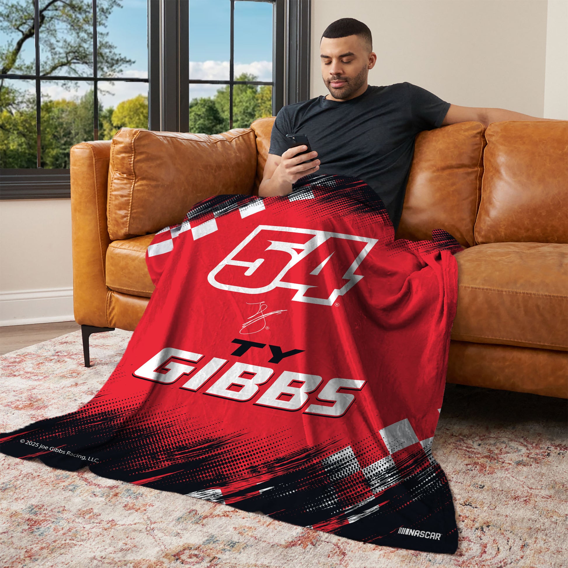 NASCAR Ty Gibbs lounging throw blanket