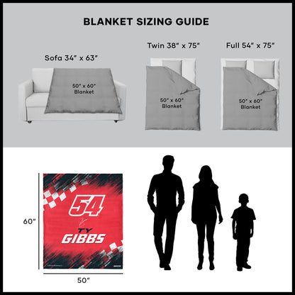 NASCAR Ty Gibbs throw blanket dimensions
