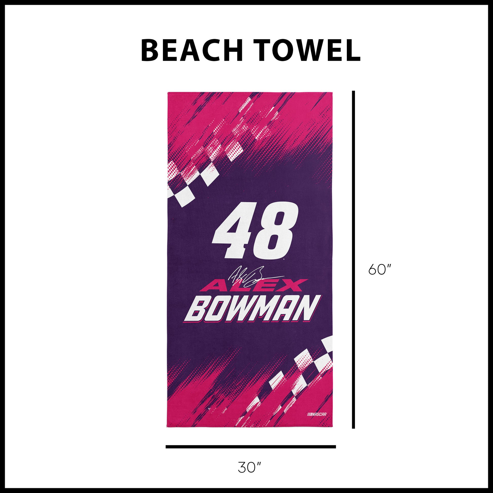 NASCAR Alex Bowman Beach Towel Dimensions