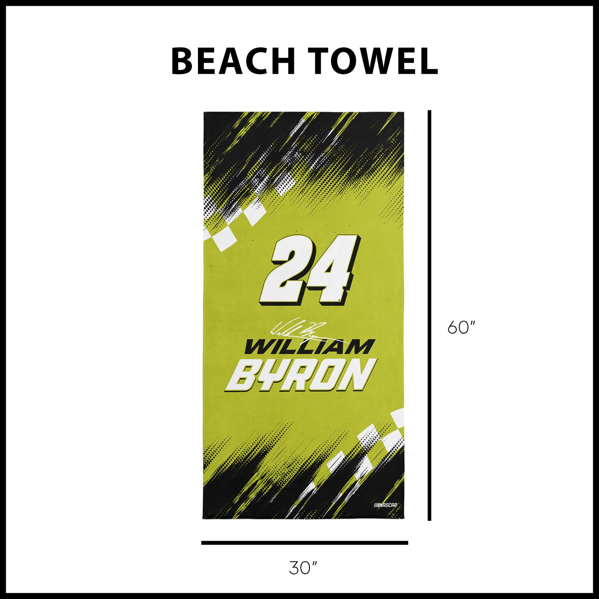 NASCAR William Byron Beach Towel Dimensions