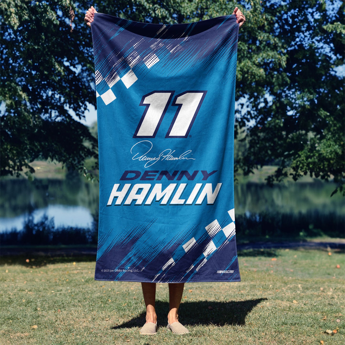 NASCAR Denny Hamlin Beach Towel Lifestyle