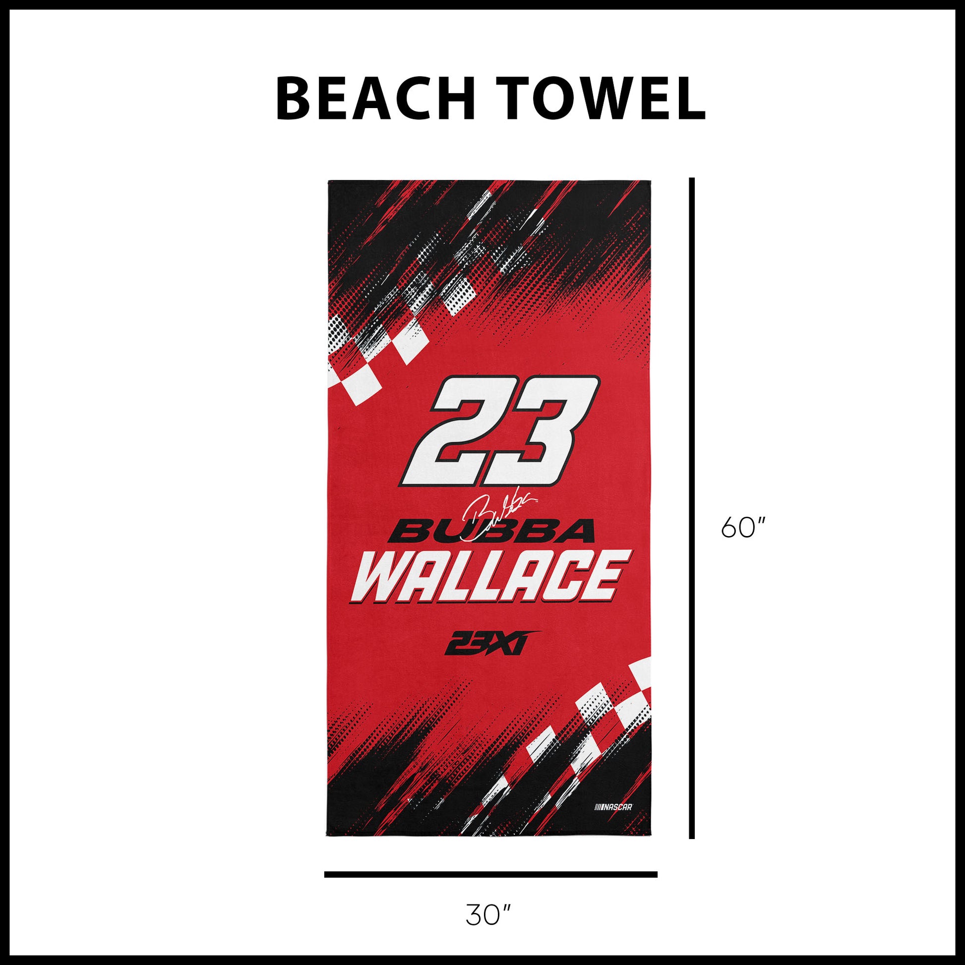 NASCAR Bubba Wallace Beach Towel Dimensions