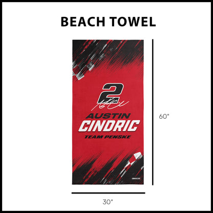 NASCAR Austin Cindric Beach Towel Dimensions