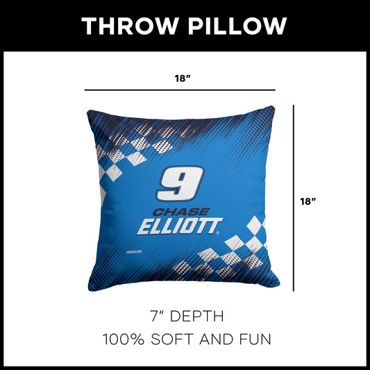 NASCAR Chase Elliot OFFICIAL throw pillow dimensions