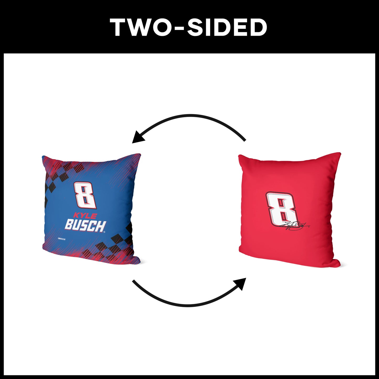 NASCAR Kyle Busch OFFICIAL double sided throw pillow