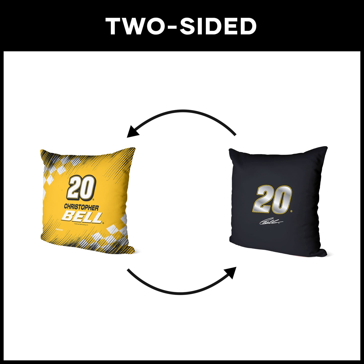 NASCAR Christopher Bell OFFICIAL double sided throw pillow