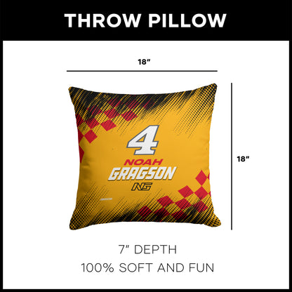 NASCAR Noah Gragson OFFICIAL throw pillow dimensions