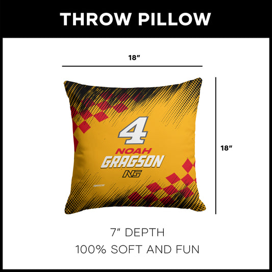 NASCAR Noah Gragson OFFICIAL throw pillow dimensions