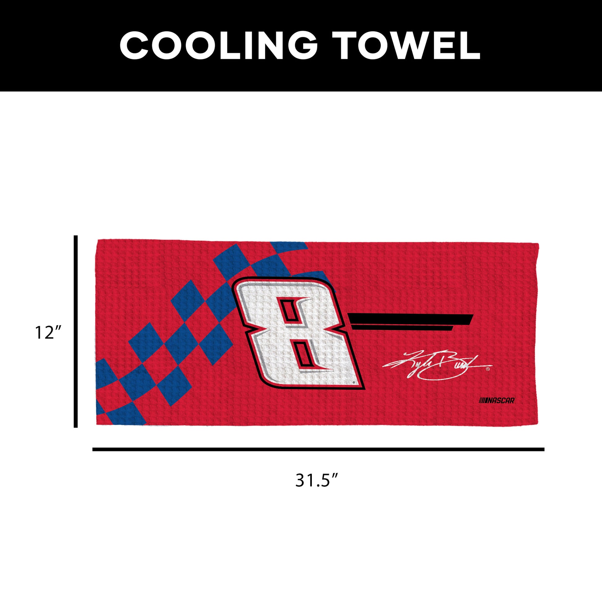 NASCAR Kyle Busch Sweat Absorbing Towel Dimensions