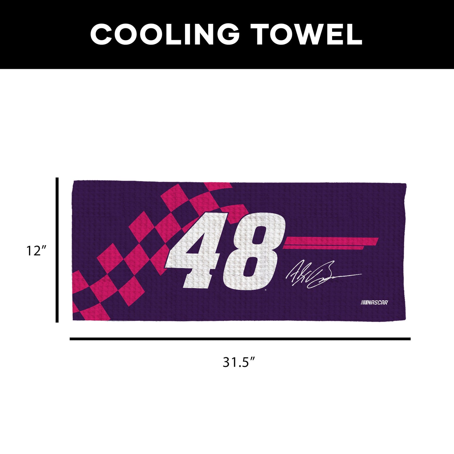 NASCAR Alex Bowman Sweat Absorbing Towel Dimensions