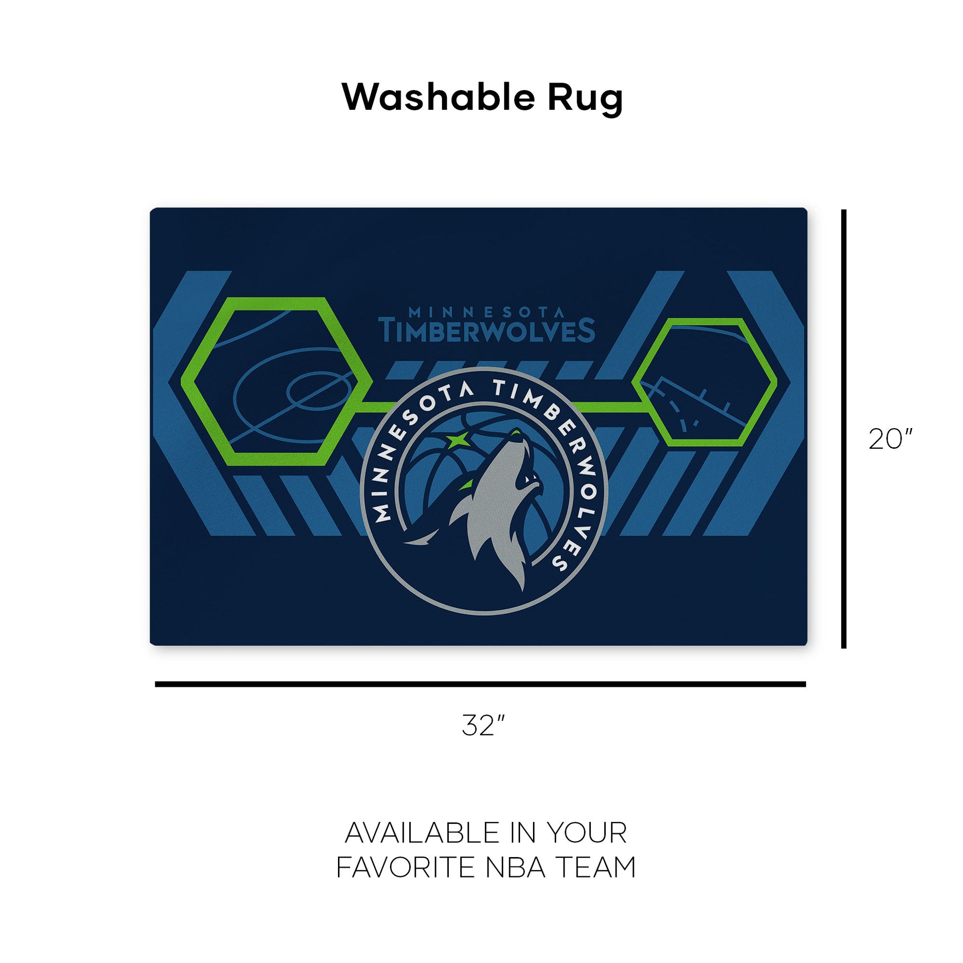 Minnesota Timberwolves Washable Rug Dimensions