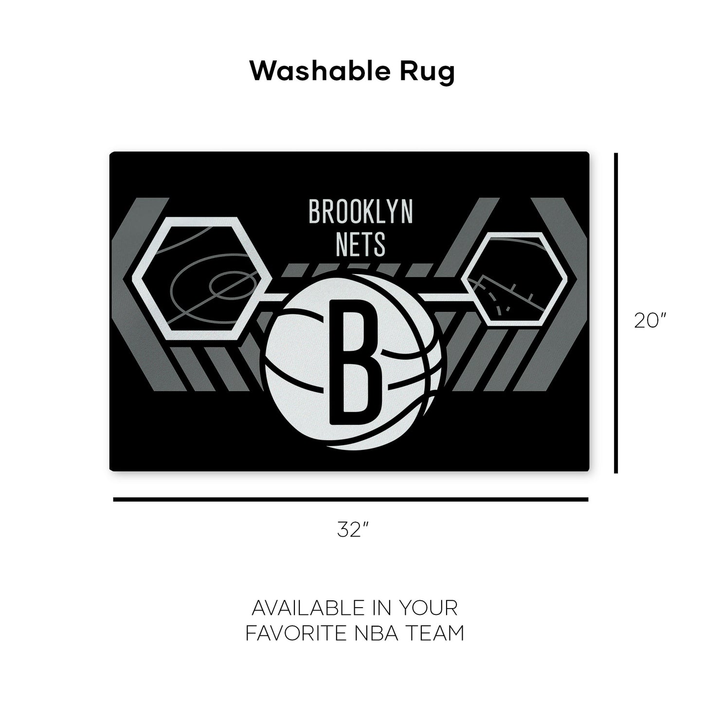 Brooklyn Nets Washable Rug Dimensions