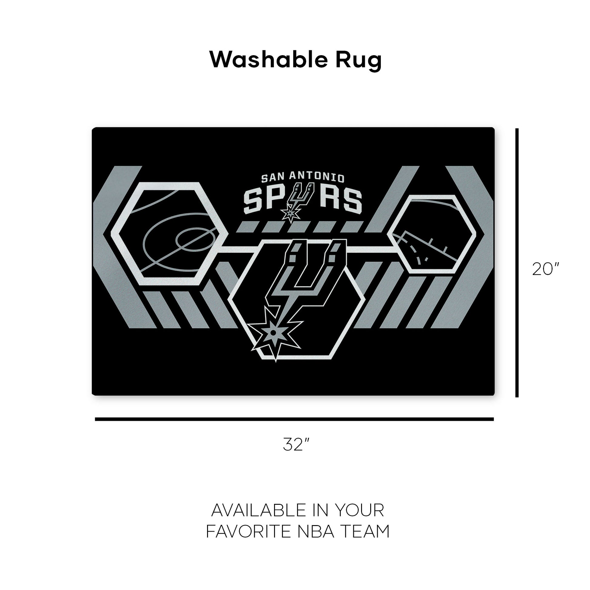 San Antonio Spurs Washable Rug Dimensions