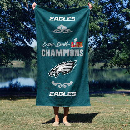 Philadelphia Eagles Super Bowl 59 Champs Beach Towel lifestyle 2