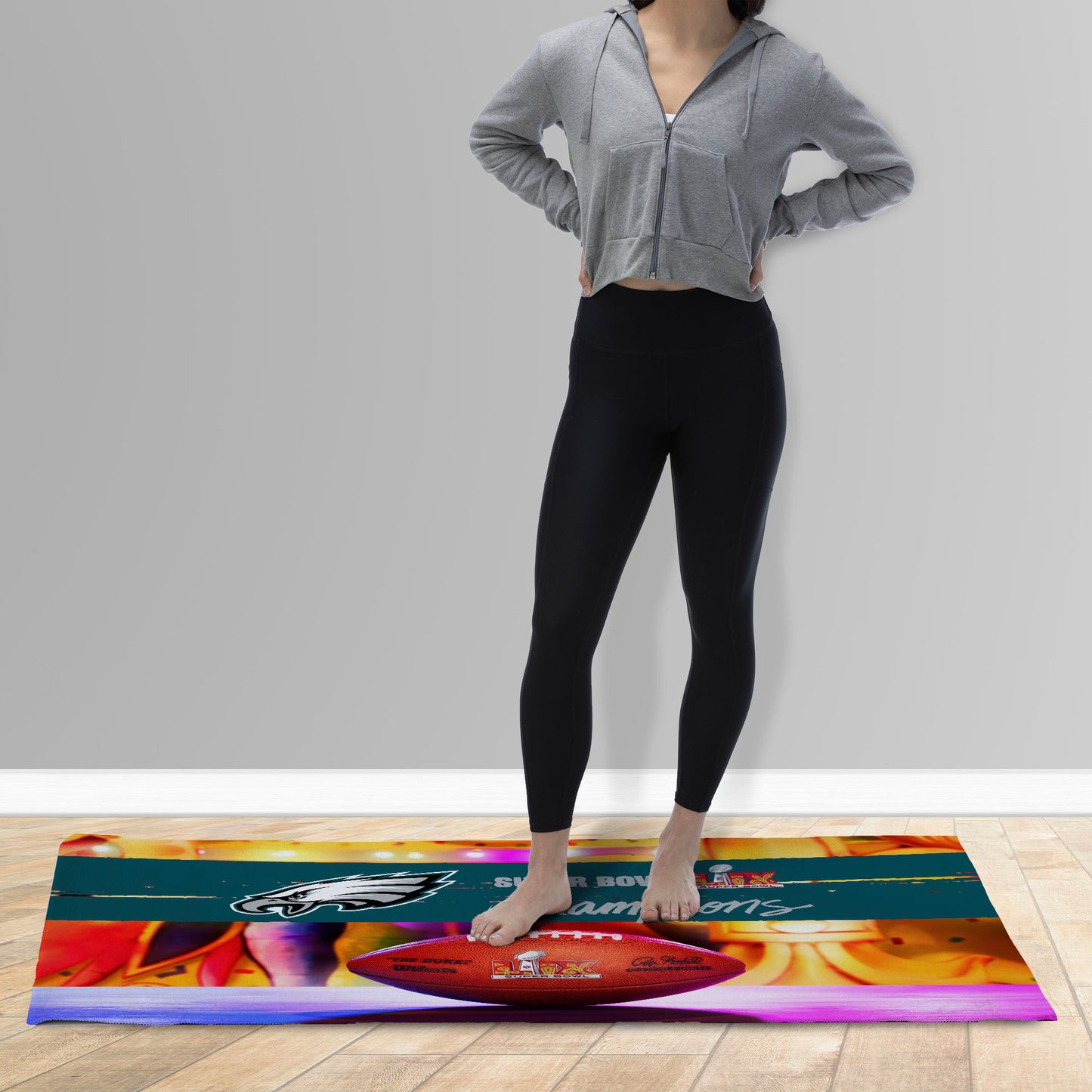 Philadelphia Eagles Super Bowl Champions Washable Rug Lifestyle