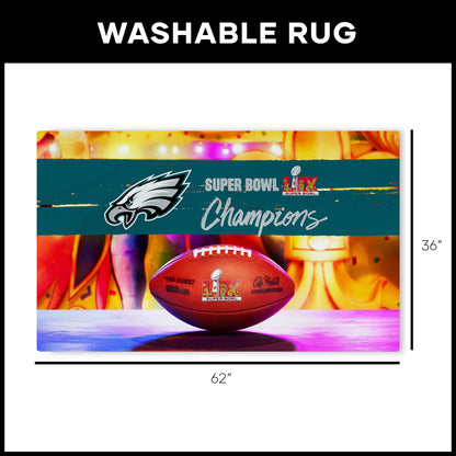 Philadelphia Eagles Super Bowl Champions Large Washable Rug Dimensions