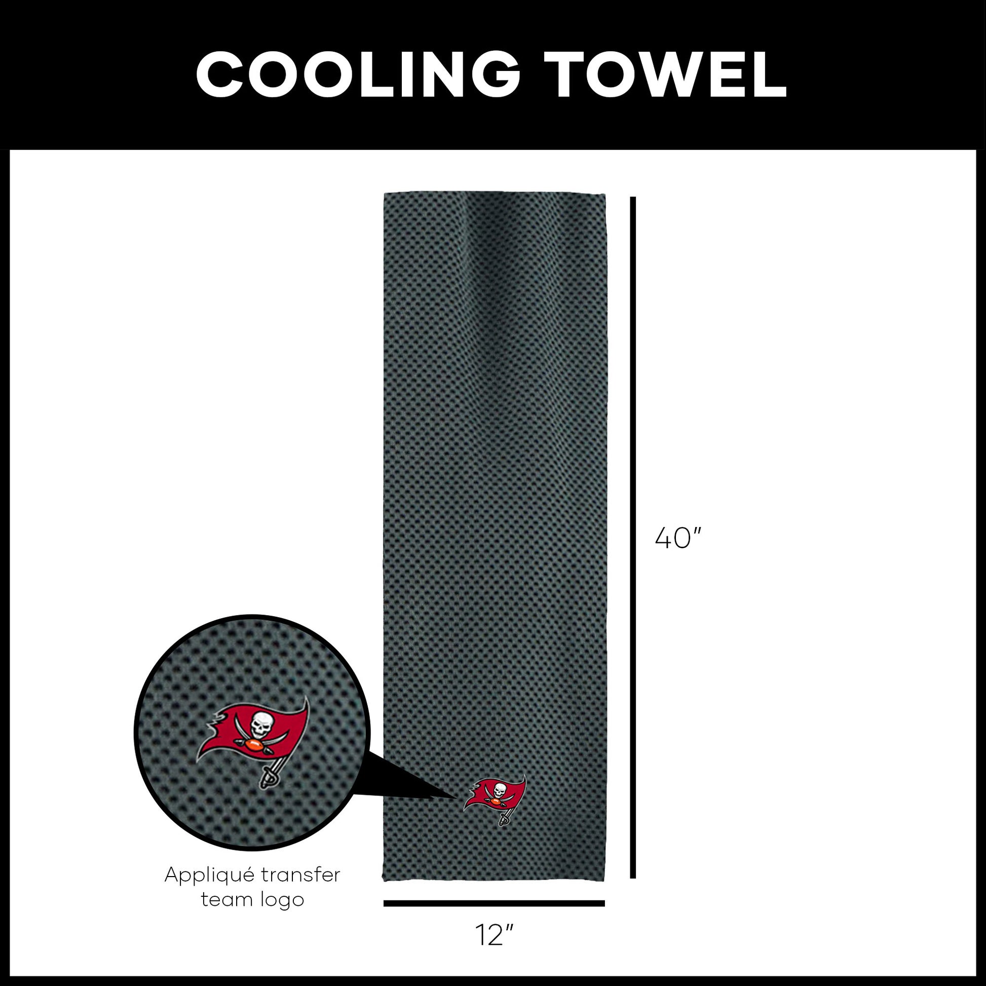 Tampa Bay Buccaneers Cooling Workout Towel Dimensions