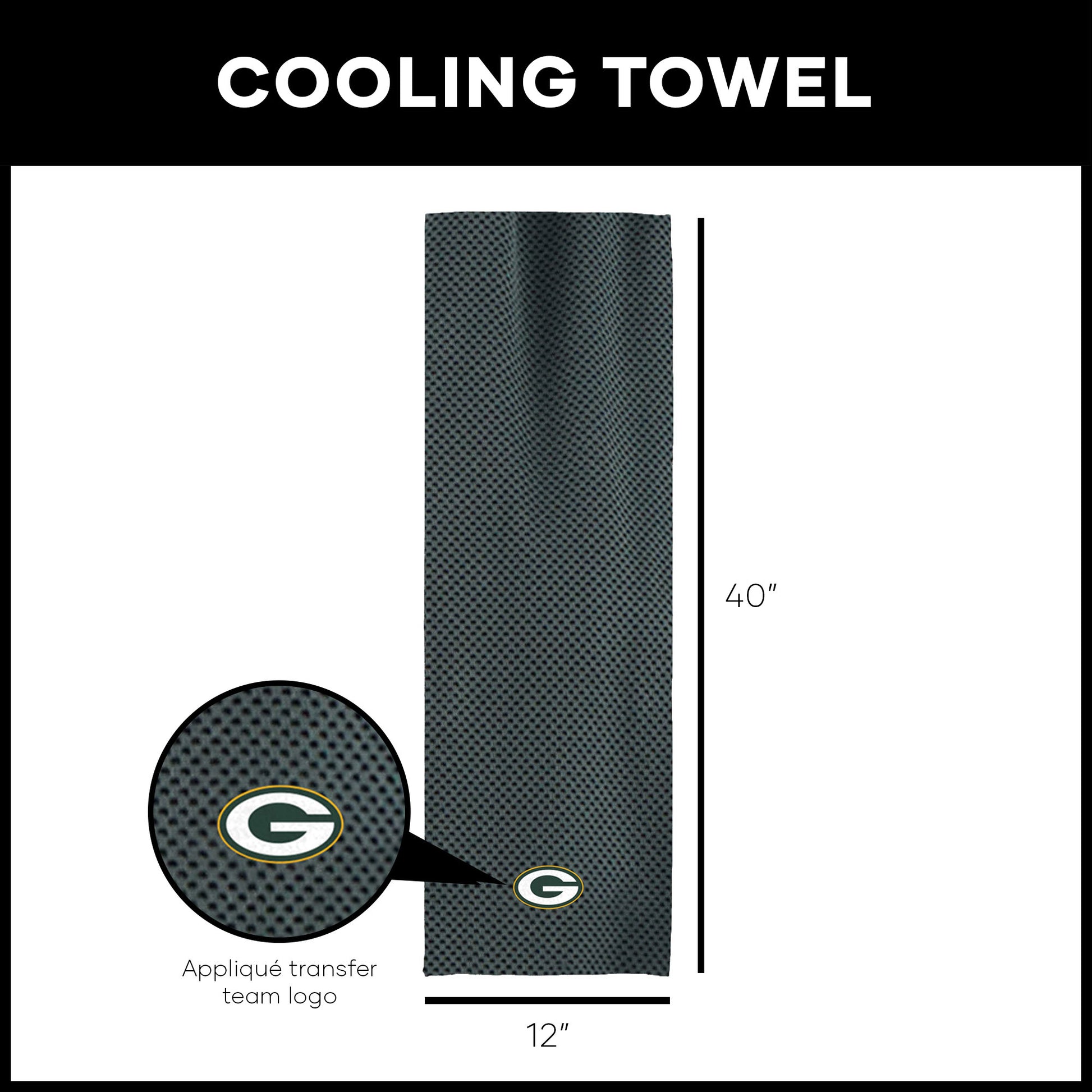 Green Bay Packers Cooling Workout Towel Dimensions