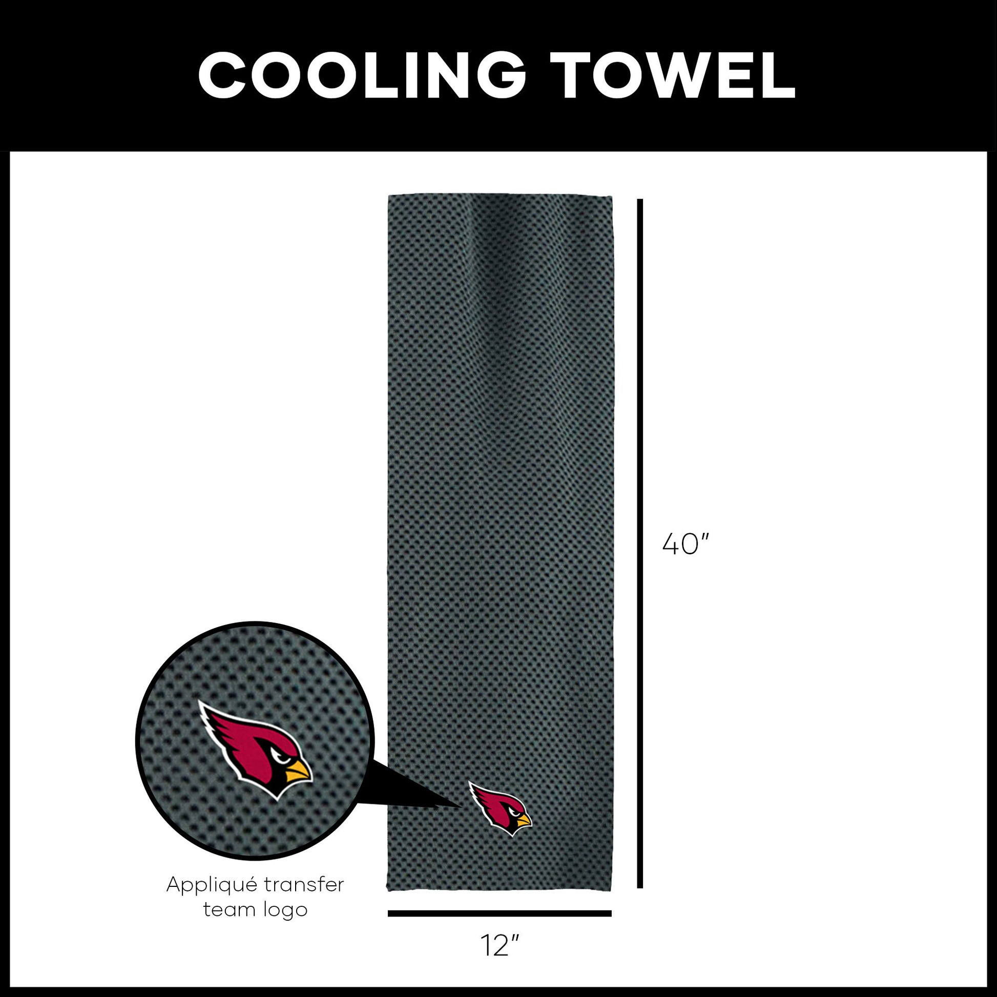 Arizona Cardinals Cooling Workout Towel Dimensions