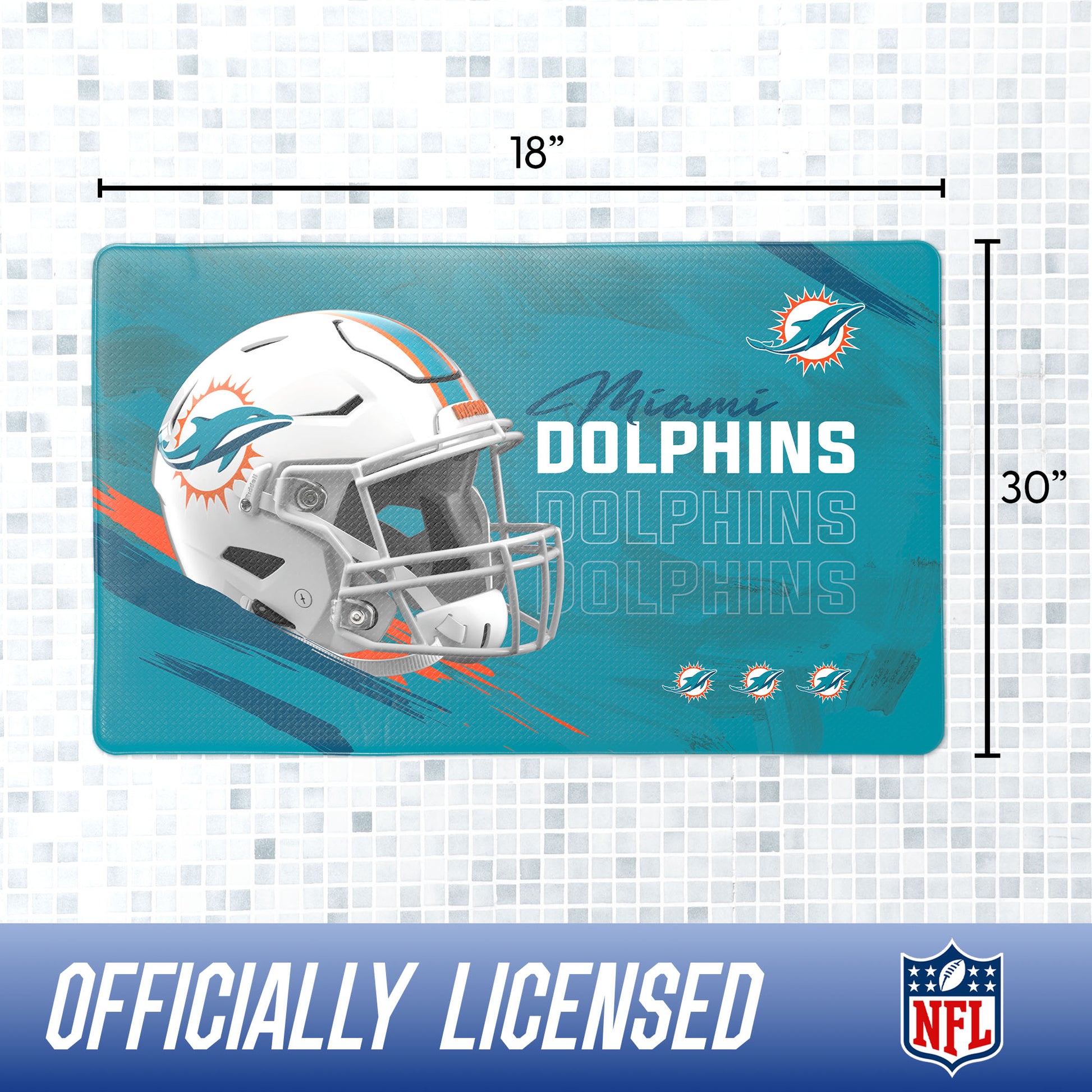 Miami Dolphins bath rug dimensions