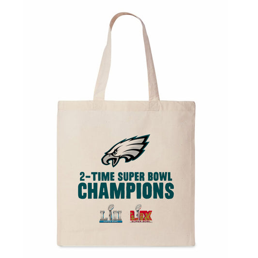 Philadelphia Eagles Multi Super Bowl Champs Canvas Tote