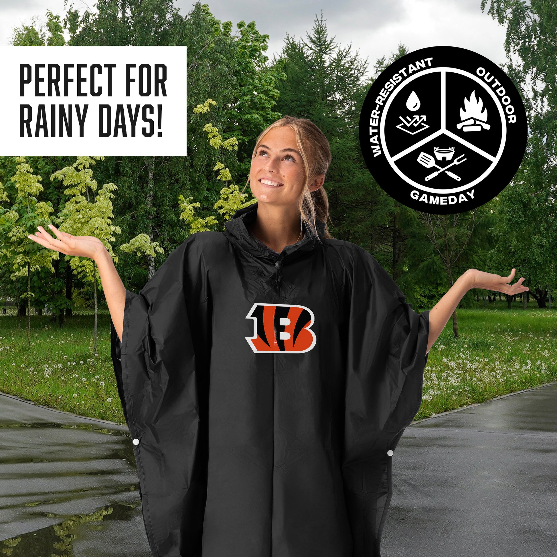 Cincinnati Bengals hooded rain poncho