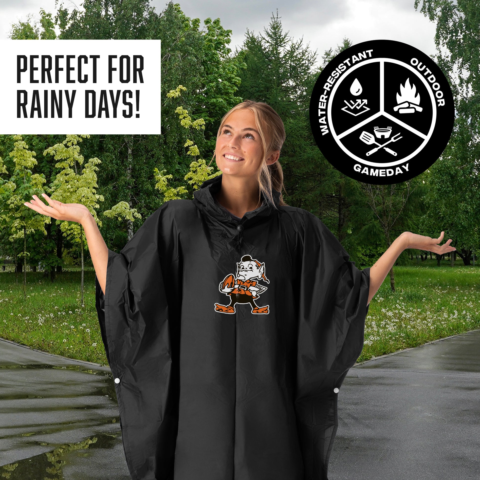 Cleveland Browns hooded rain poncho