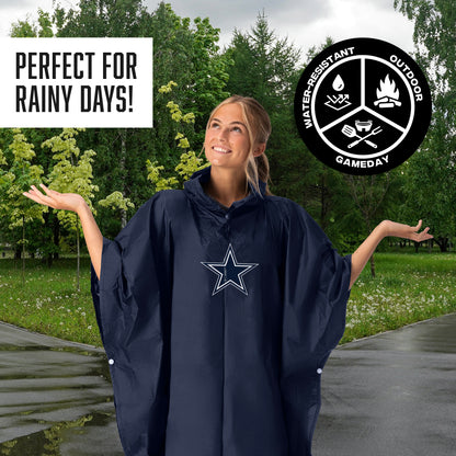 Dallas Cowboys hooded rain poncho