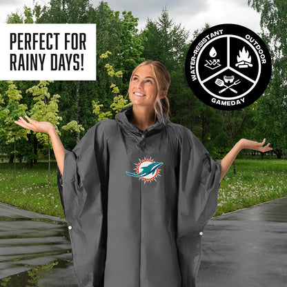 Miami Dolphins hooded rain poncho