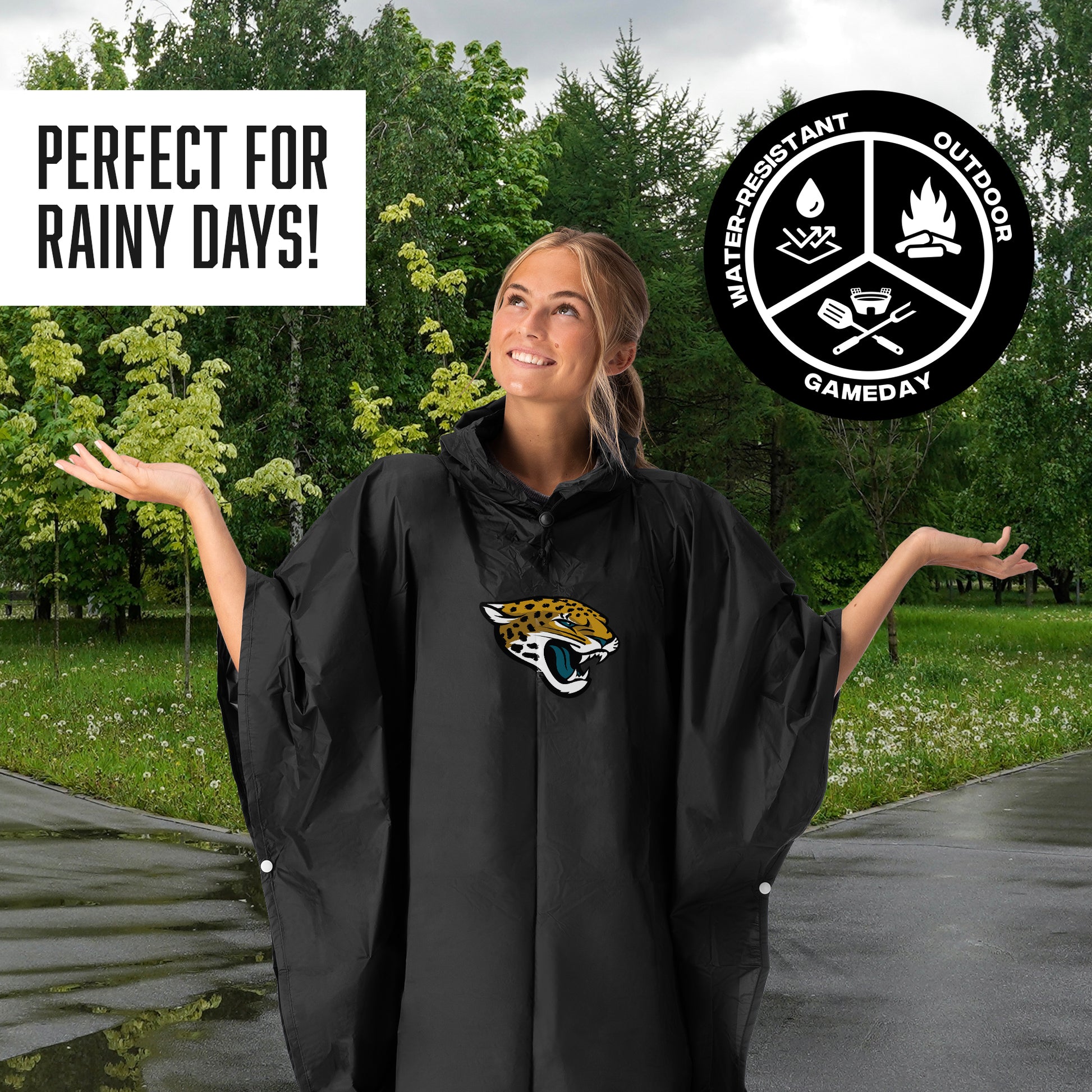 Jacksonville Jaguars hooded rain poncho