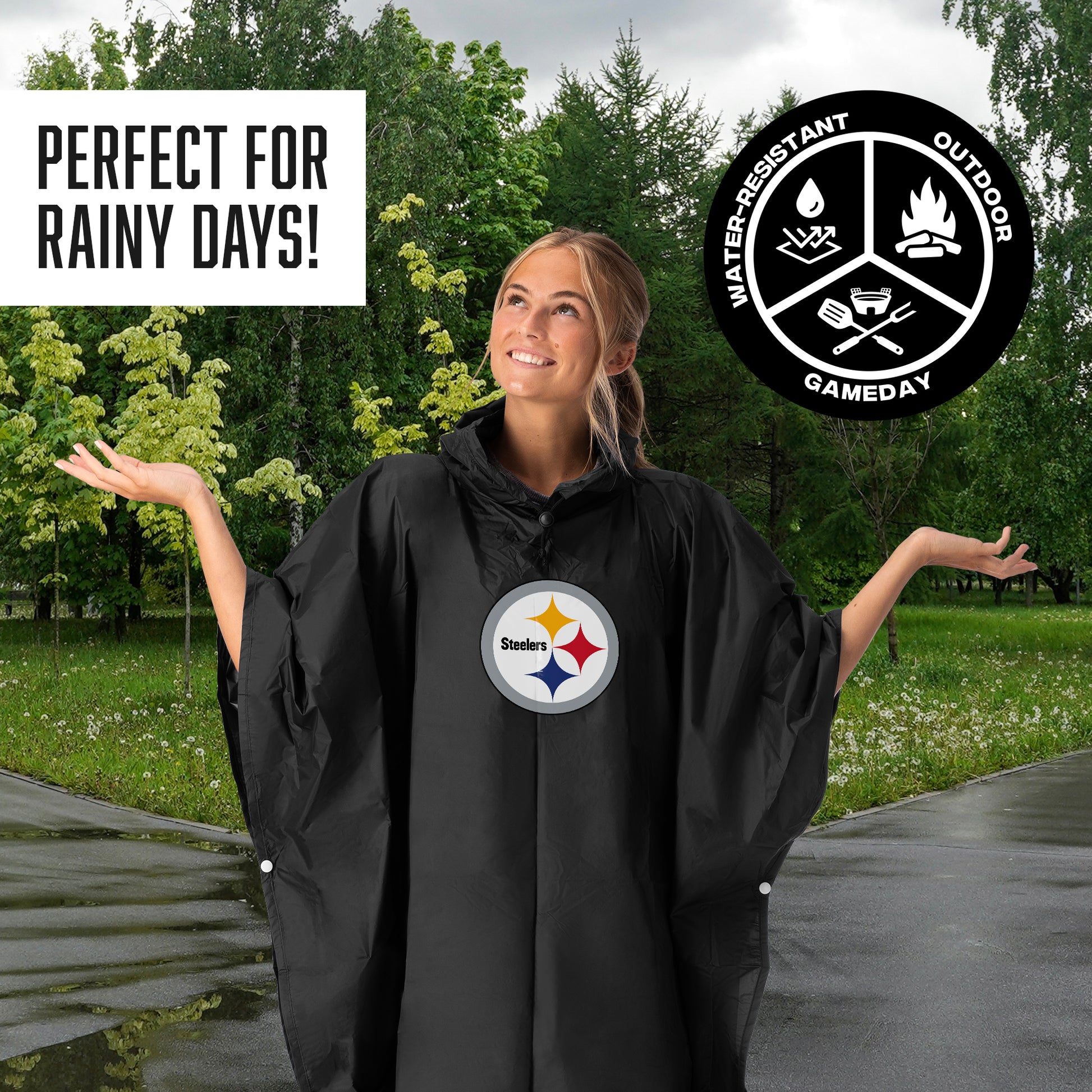 Pittsburgh Steelers hooded rain poncho