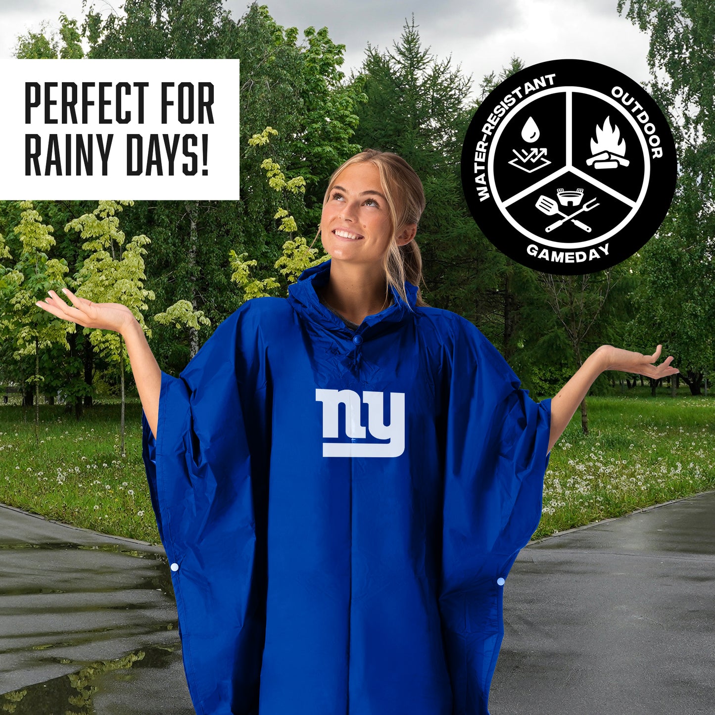 New York Giants hooded rain poncho
