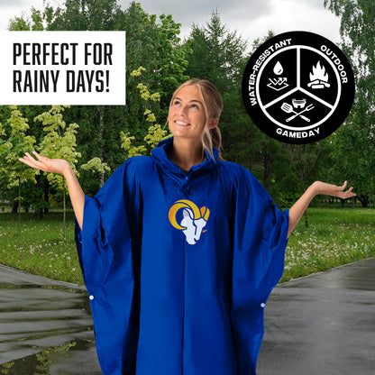 Los Angeles Rams hooded rain poncho