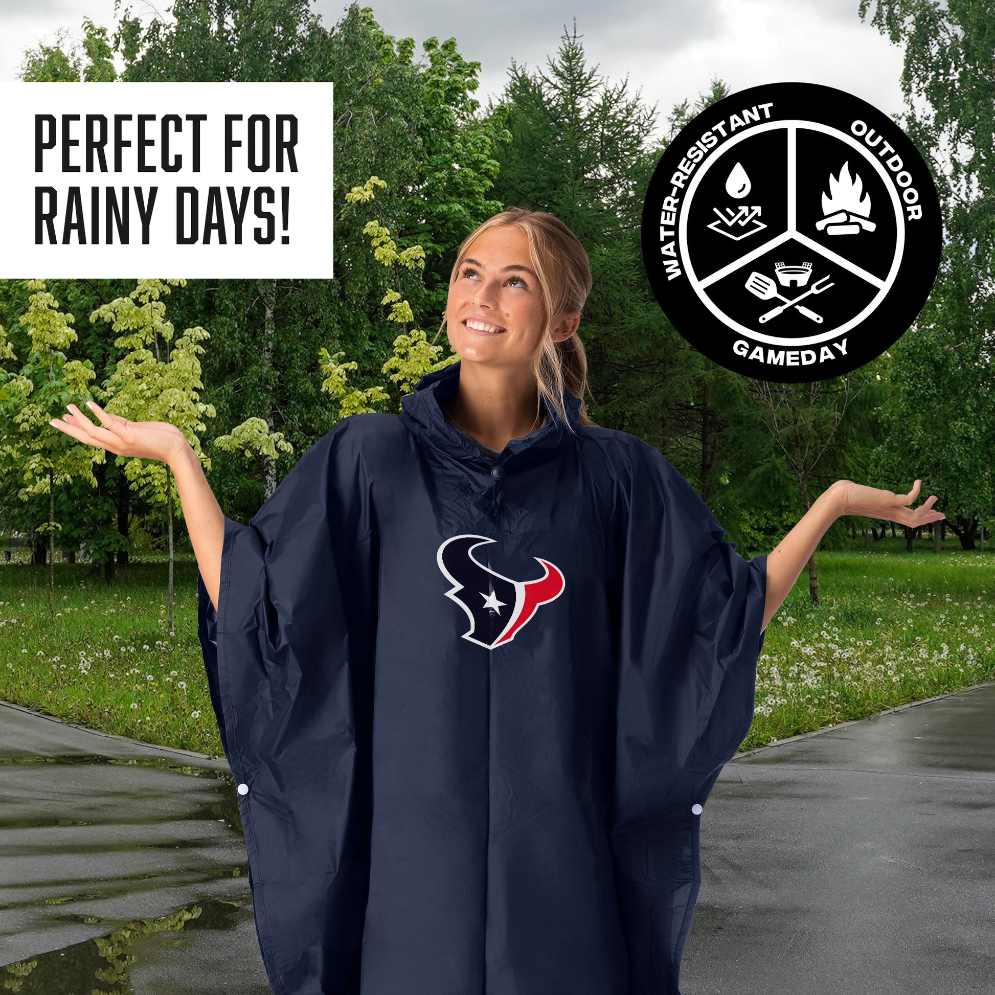 Houston Texans hooded rain poncho
