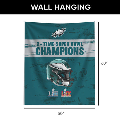 Philadelphia Eagles Multi Super Bowl Champs Large Wall Hanging Dimensions