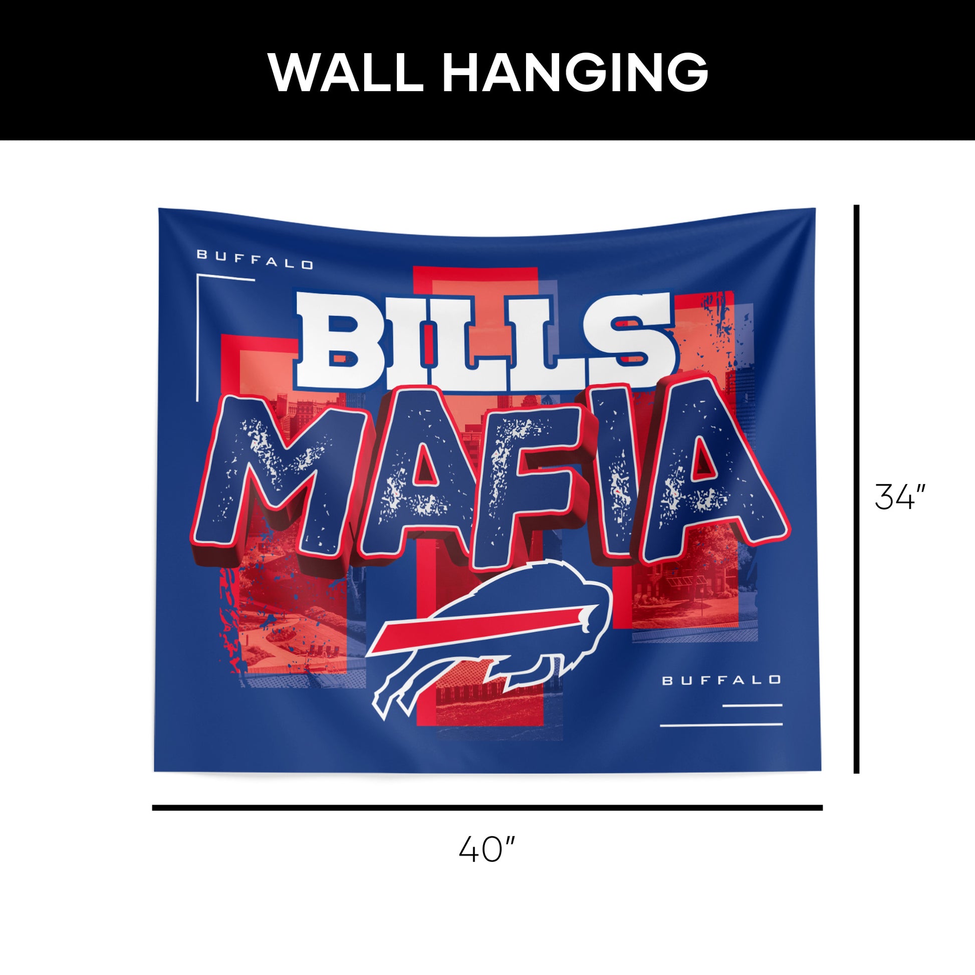Buffalo Bills BILLS MAFIA Wall Hanging Dimensions