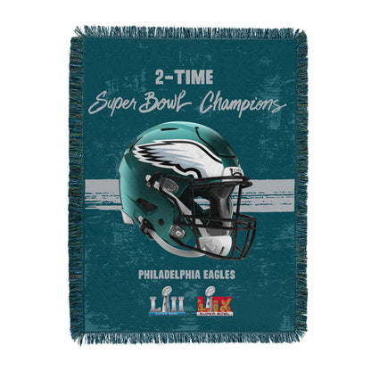 Philadelphia Eagles Multi Super Bowl Champs Woven Tapestry
