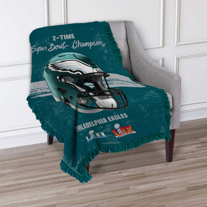 Philadelphia Eagles Multi Super Bowl Champs Woven Tapestry Lifestyle