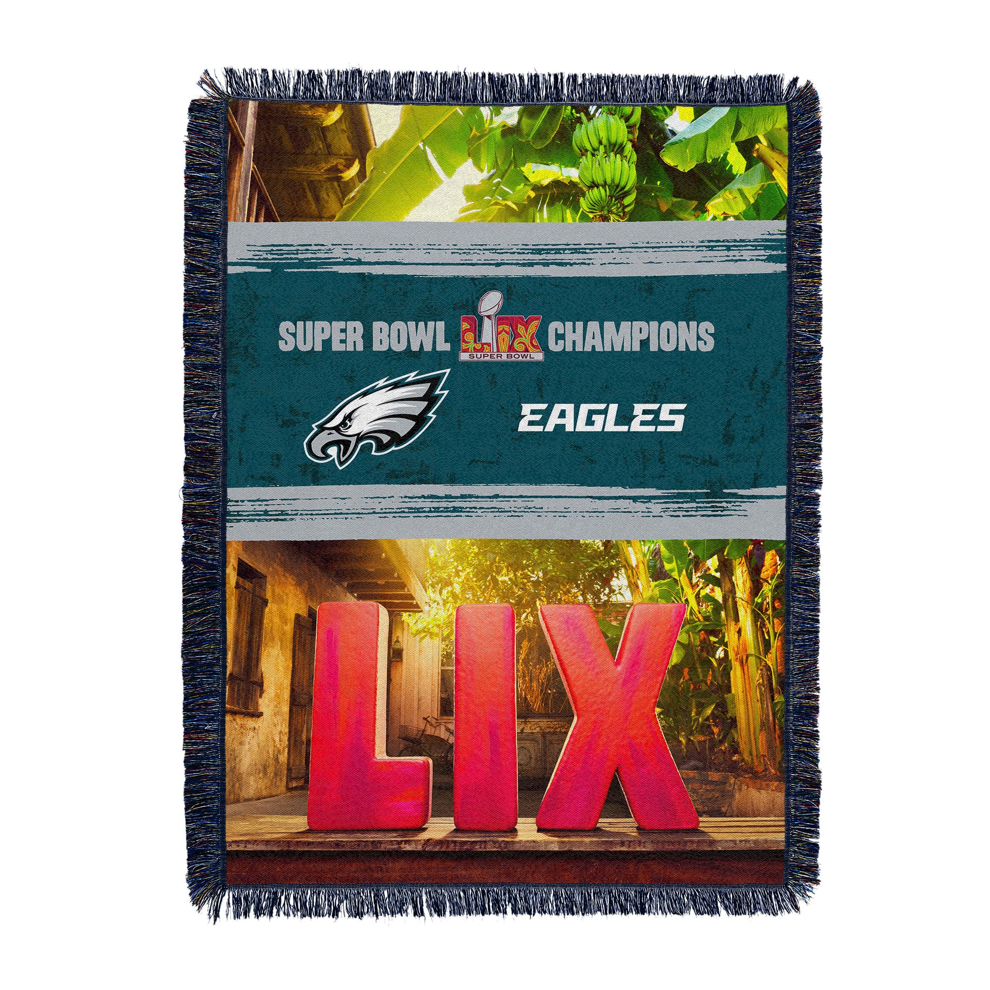 Philadelphia Eagles Super Bowl 59 Champs Woven Tapestry
