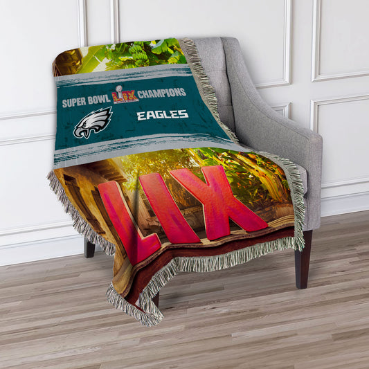 Philadelphia Eagles Super Bowl 59 Champs Woven Tapestry Lifestyle