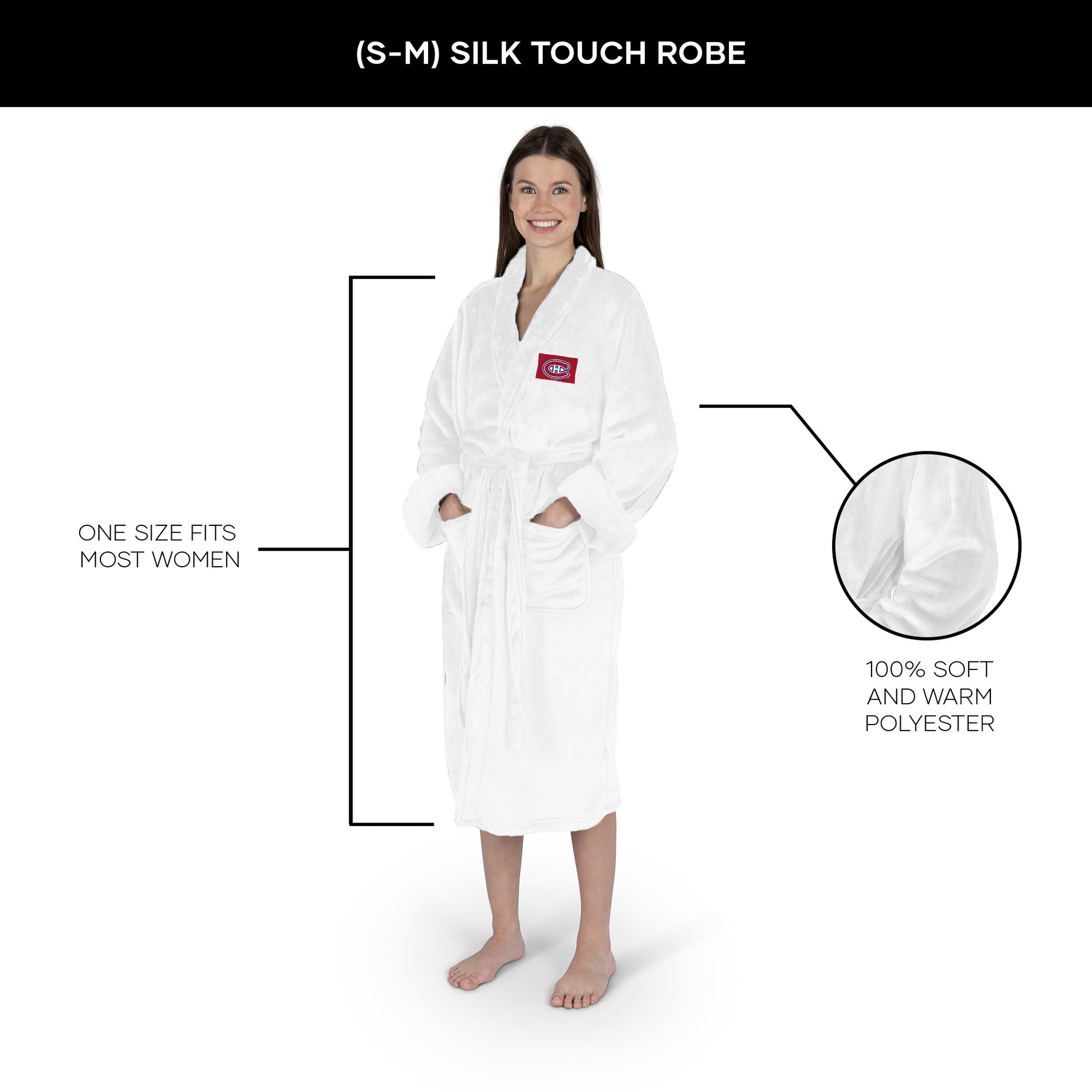 Montreal Canadiens Womens SHERPA bathrobe dimensions