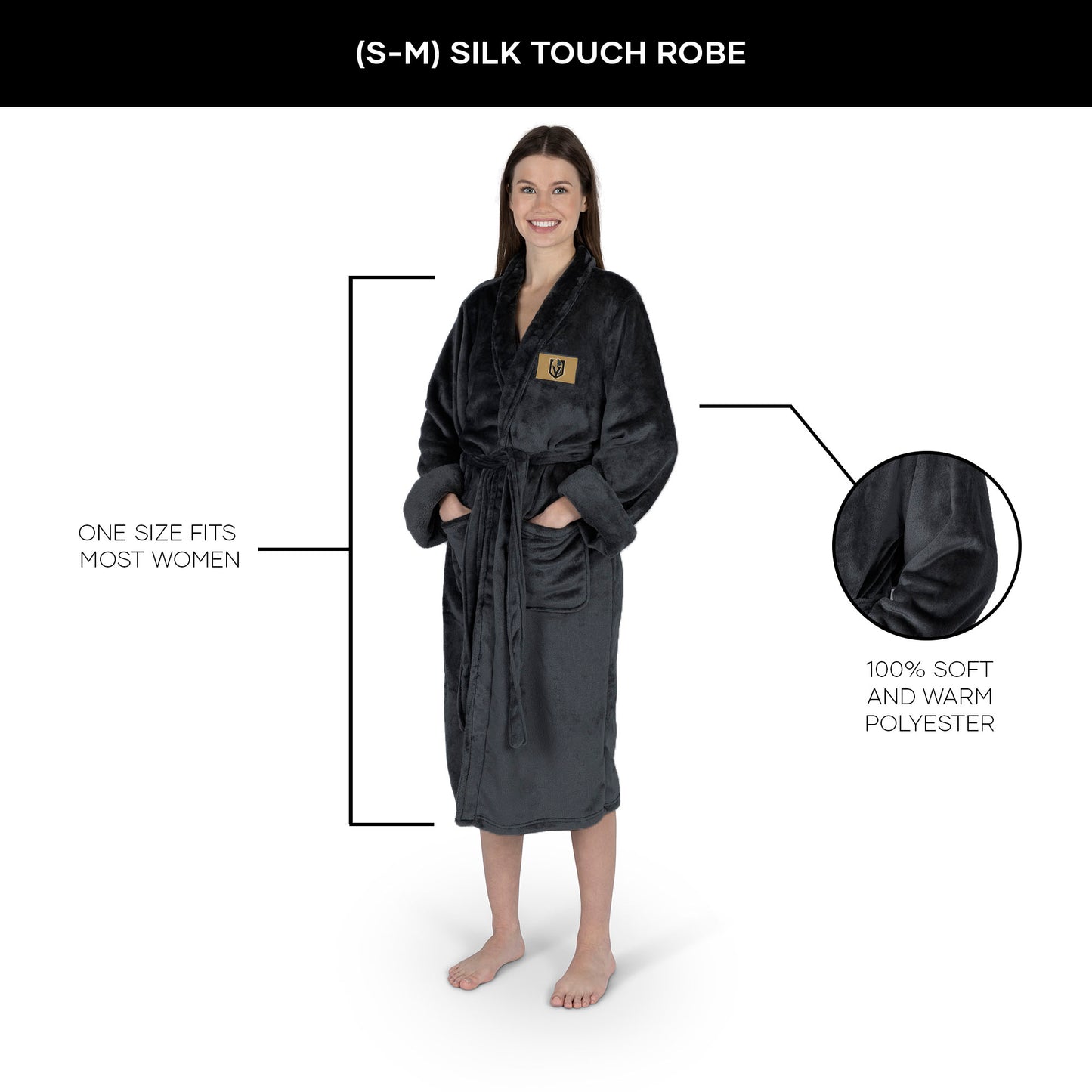 Vegas Golden Knights Womens SHERPA bathrobe dimensions
