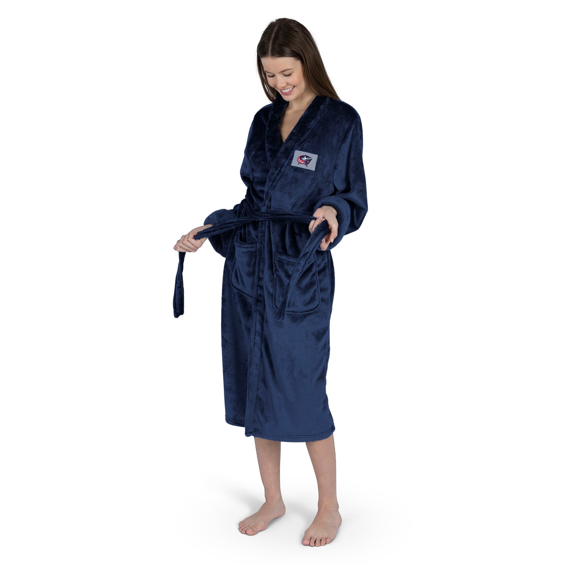 Columbus Blue Jackets Womens SHERPA bathrobe