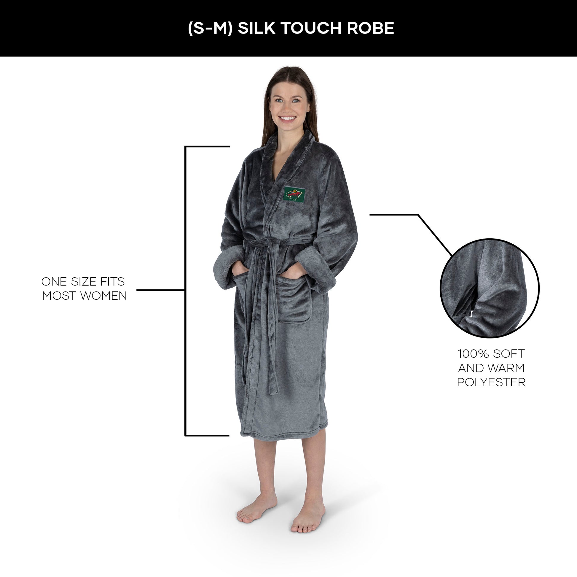 Minnesota Wild Womens SHERPA bathrobe dimensions