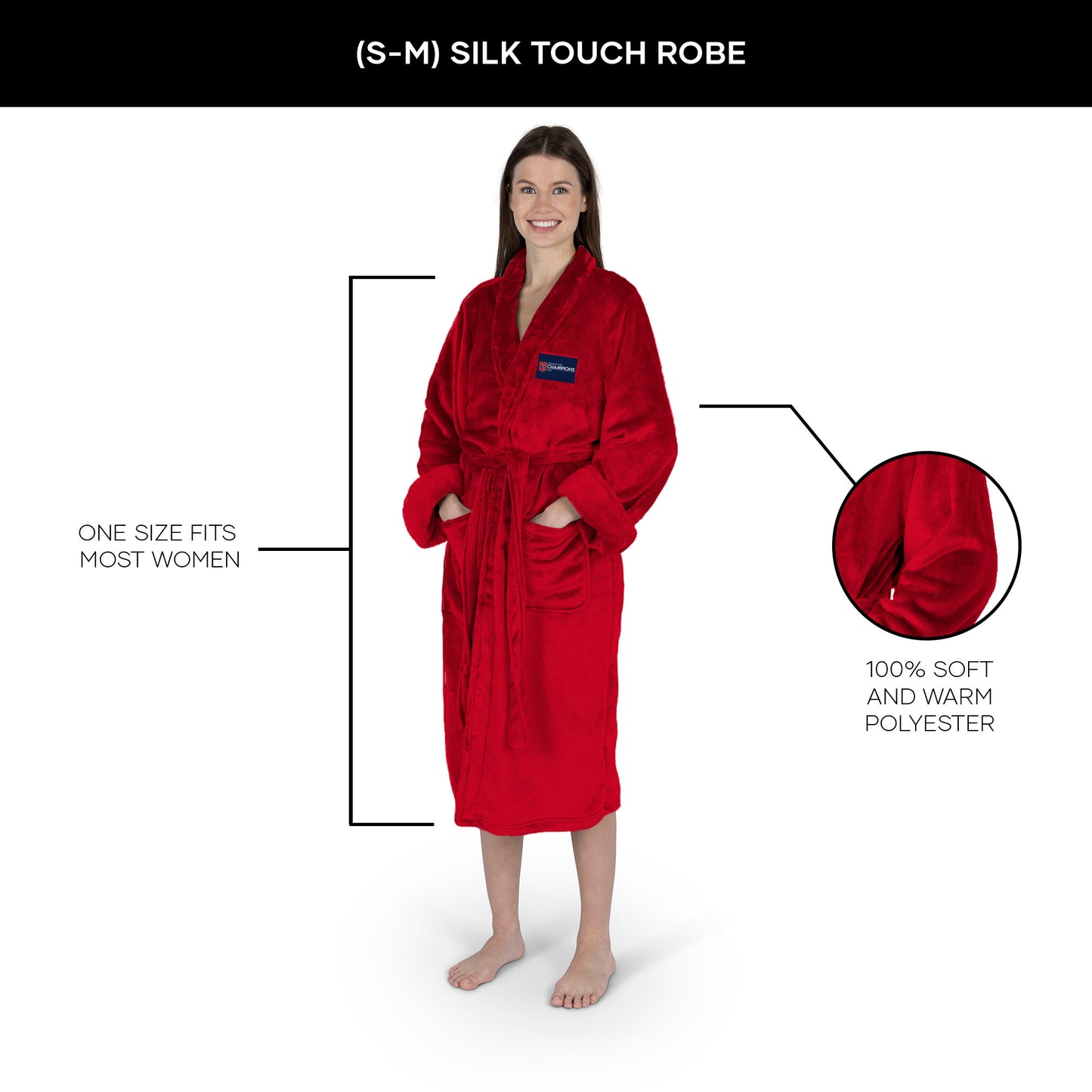 Florida Panthers NHL Stanley Cup Champions silk touch charcoal women bathrobe