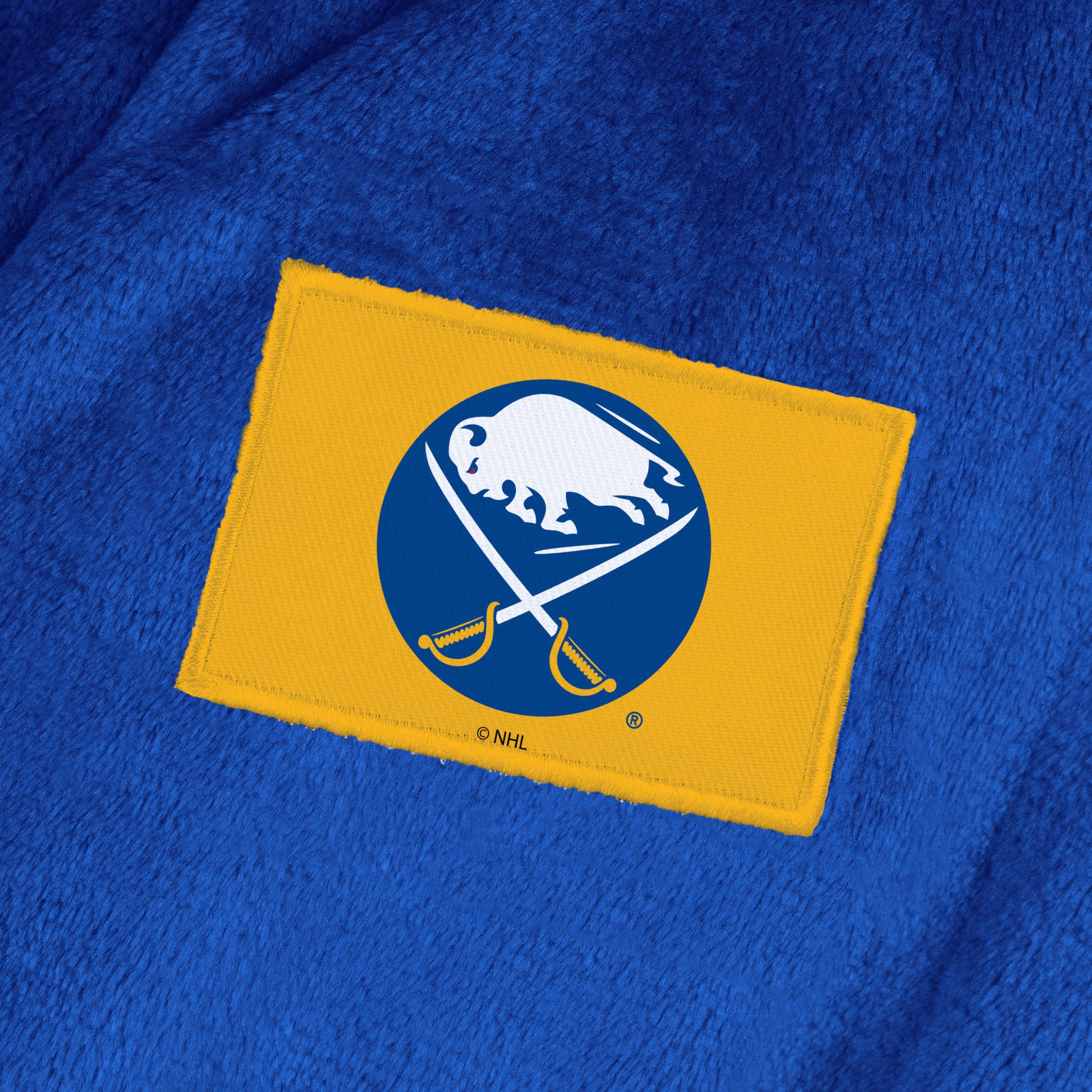 Buffalo Sabres team color bathrobe patch