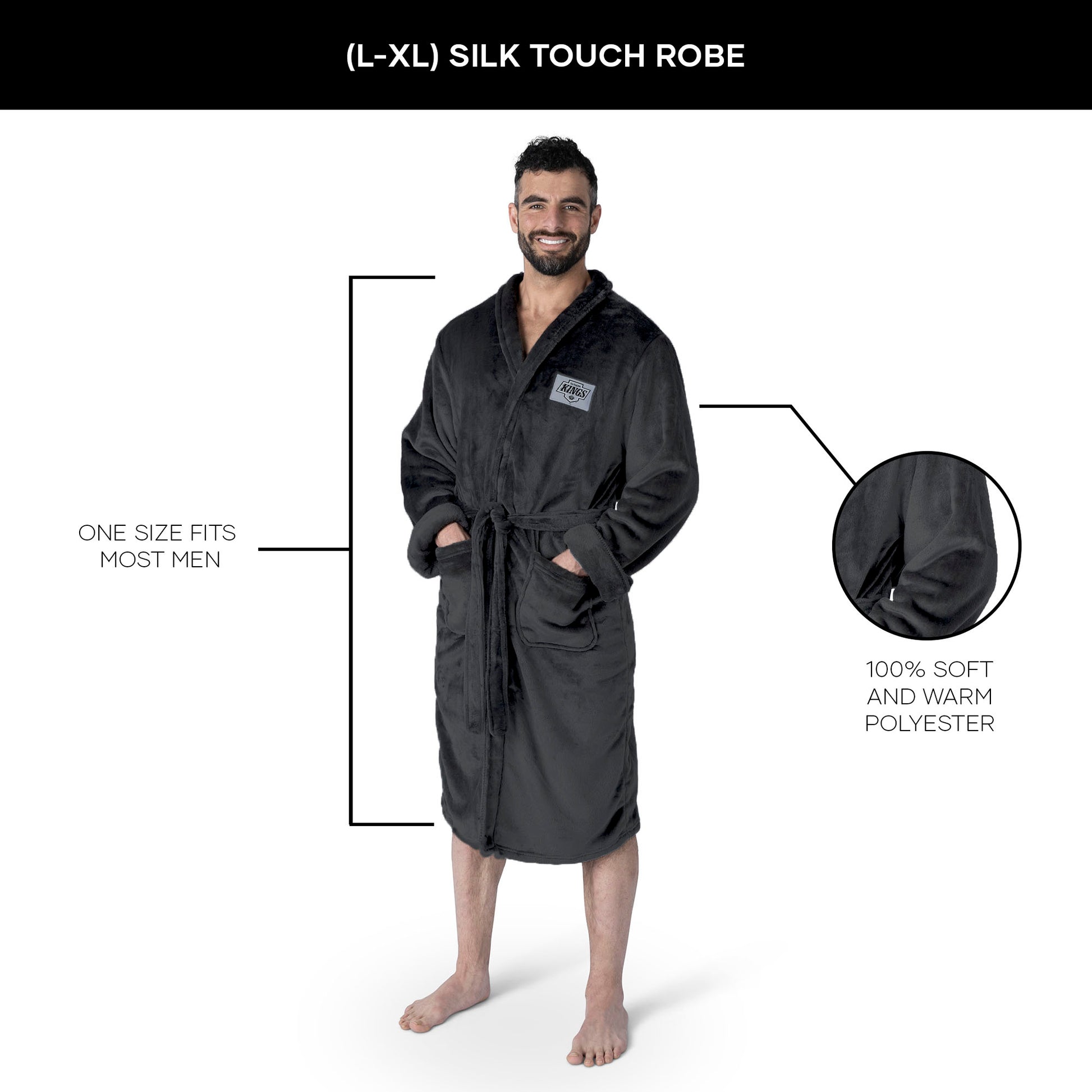 Los Angeles Kings silk touch team color bathrobe dimensions
