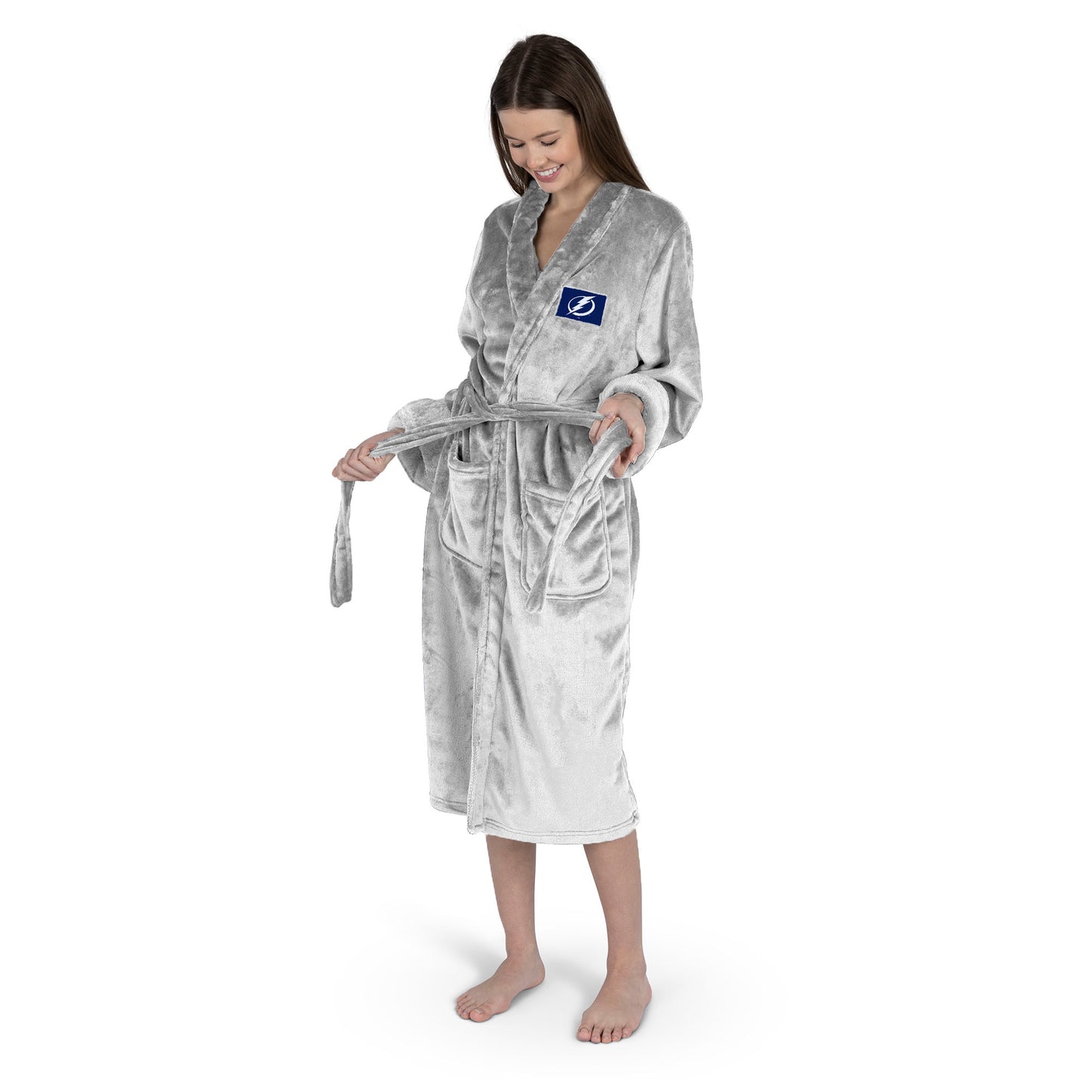 Tampa Bay Lightning WHITE Womens SHERPA bathrobe