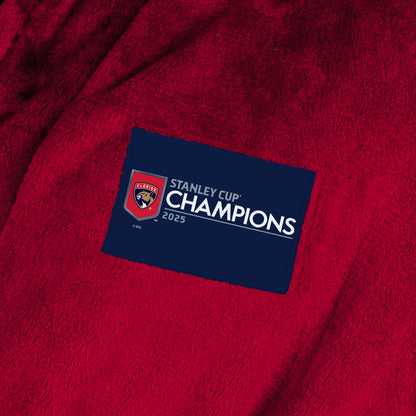 Florida Panthers NHL Stanley Cup Champions silk touch charcoal bathrobe logo patch